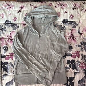 American Eagle Zip Up Hoodie- Grey; Size Medium